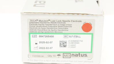 Natus MJT-3726-LL Teca Monoject Luer Lock Ndle Electrode 26G x 37mm - Box of 9